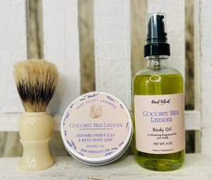 Coconut Milk Lavender Shave Soap and Body Oil