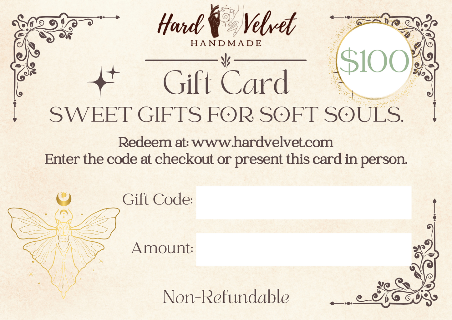 Hard Velvet Handmade Gift Card