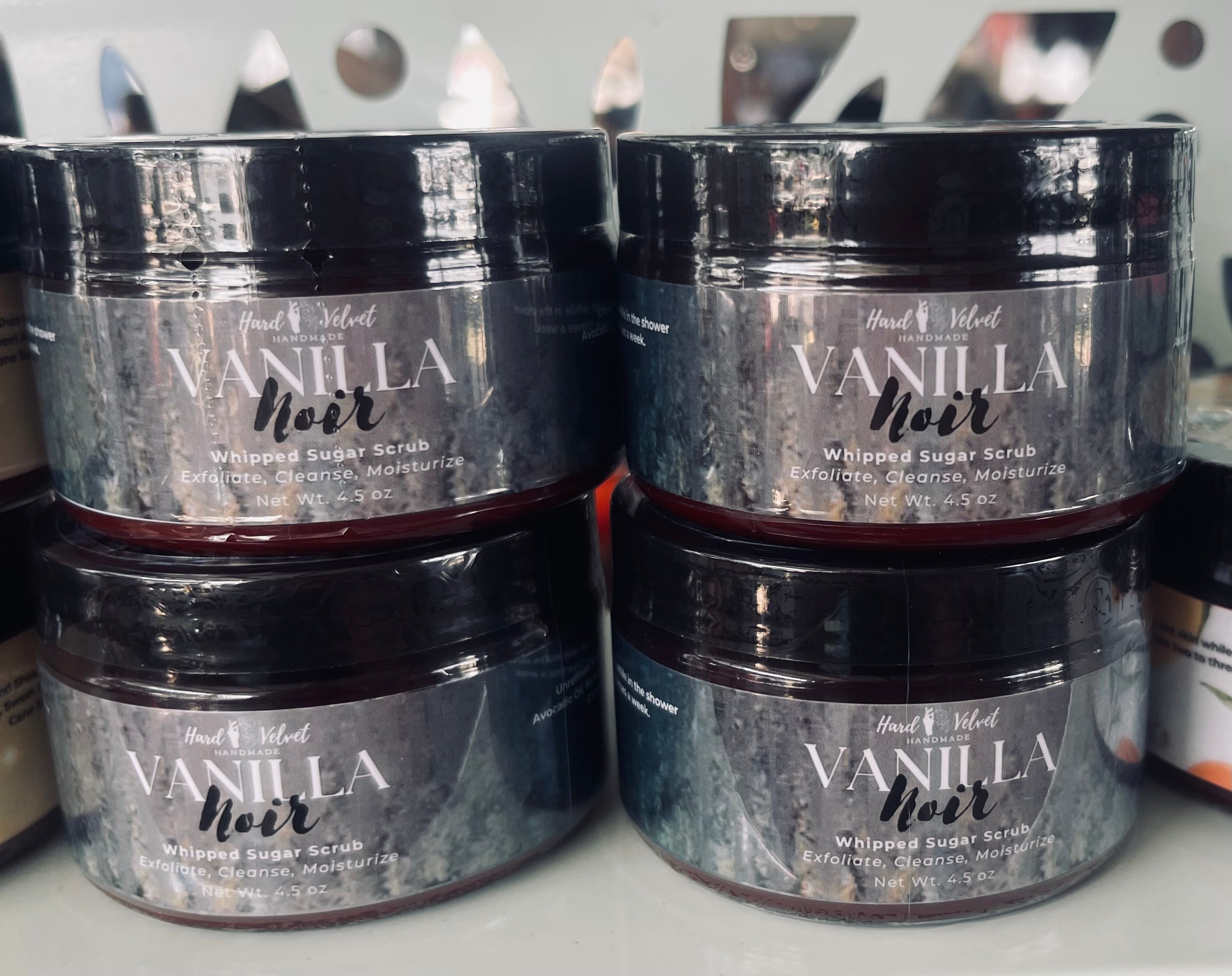 Vanilla Noir Whipped Sugar Scrub, Body Butter, and Body Oil